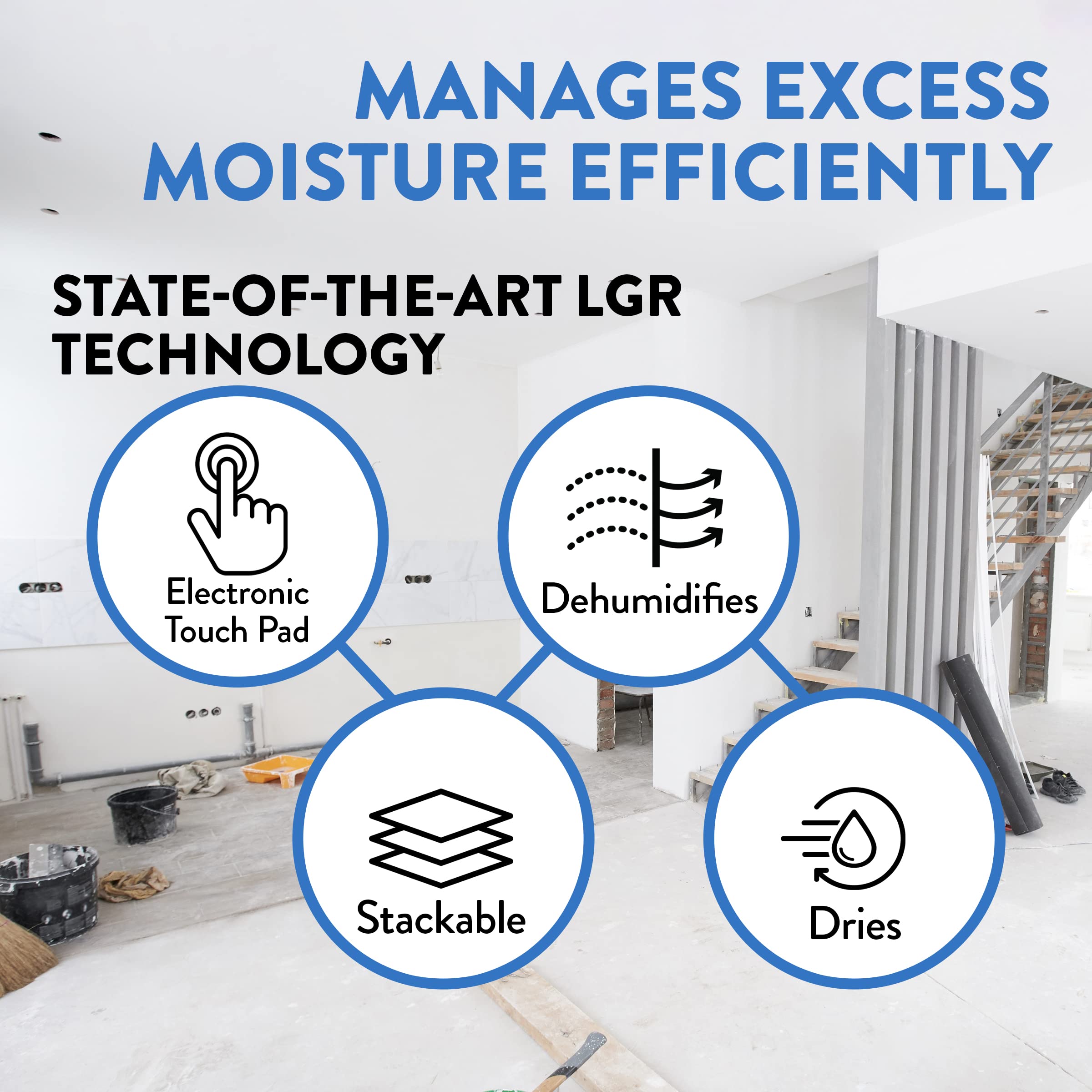 Dri-Eaz LGR 7000XLi Commercial Dehumidifier with Pump F412, 29 Gal, Industrial Dehumidifier