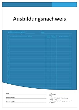 Berichtsheft Ausbildung/Ausbildungsnachweisheft täglich/wöchentlich (DIN A4, 28 Seiten, 1 Woche je Seite, Montag bis Sonntag)