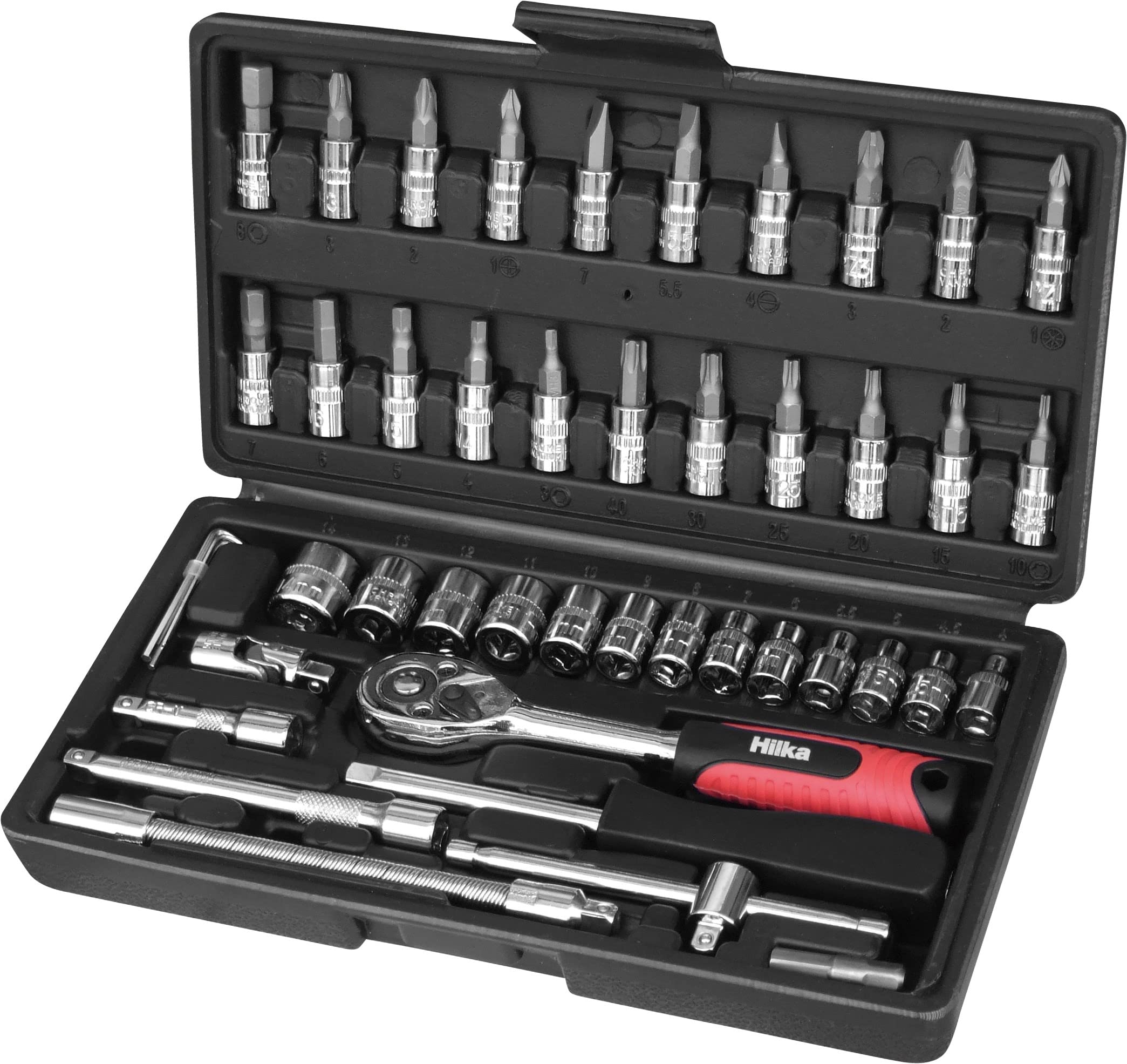 Hilka 02203301 46 PCE 1/4" Dr Socket & Bit Set