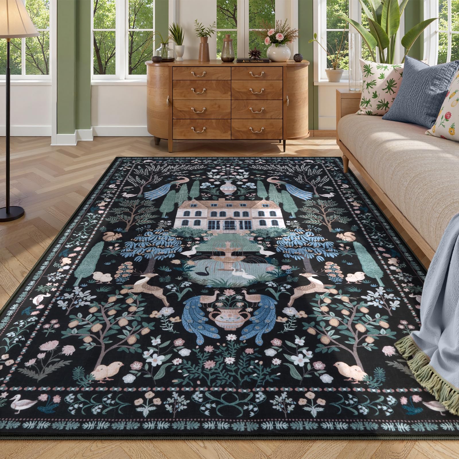 LIVEBOX Living Room Rug 5x7 Rug, Machine Washable Area Rugs for Bedroom ...