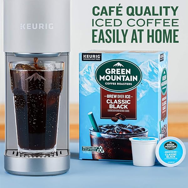 GREEN MOUNTAIN COFFEE ROASTERS ICED CLASSIC BLACK, SINGLE SERVE KEURIG K-CUP PODS, MEDIUM ROAST ICED COFFEE, 12 COUNT