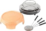 Giles & Posner EK4025G Pizza Maker 800W Terracotta Dome 4 Mini Pizzas view 3