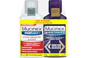 Mucinex Fast-Max & NightShift Combo Pack - Max Strength Cough & Cold Medicines For Mucus Relief, Chest Congestion, Nasal Congestion, Sinus Congestion, Sinus Pressure, Cough Symptom Relief (2x 6 FL OZ)