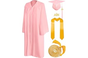 Mukum Matte Graduation Cap and Gown 2024 Set with Tassel Honor Cord Graduation Stoles for High School College Bachelor