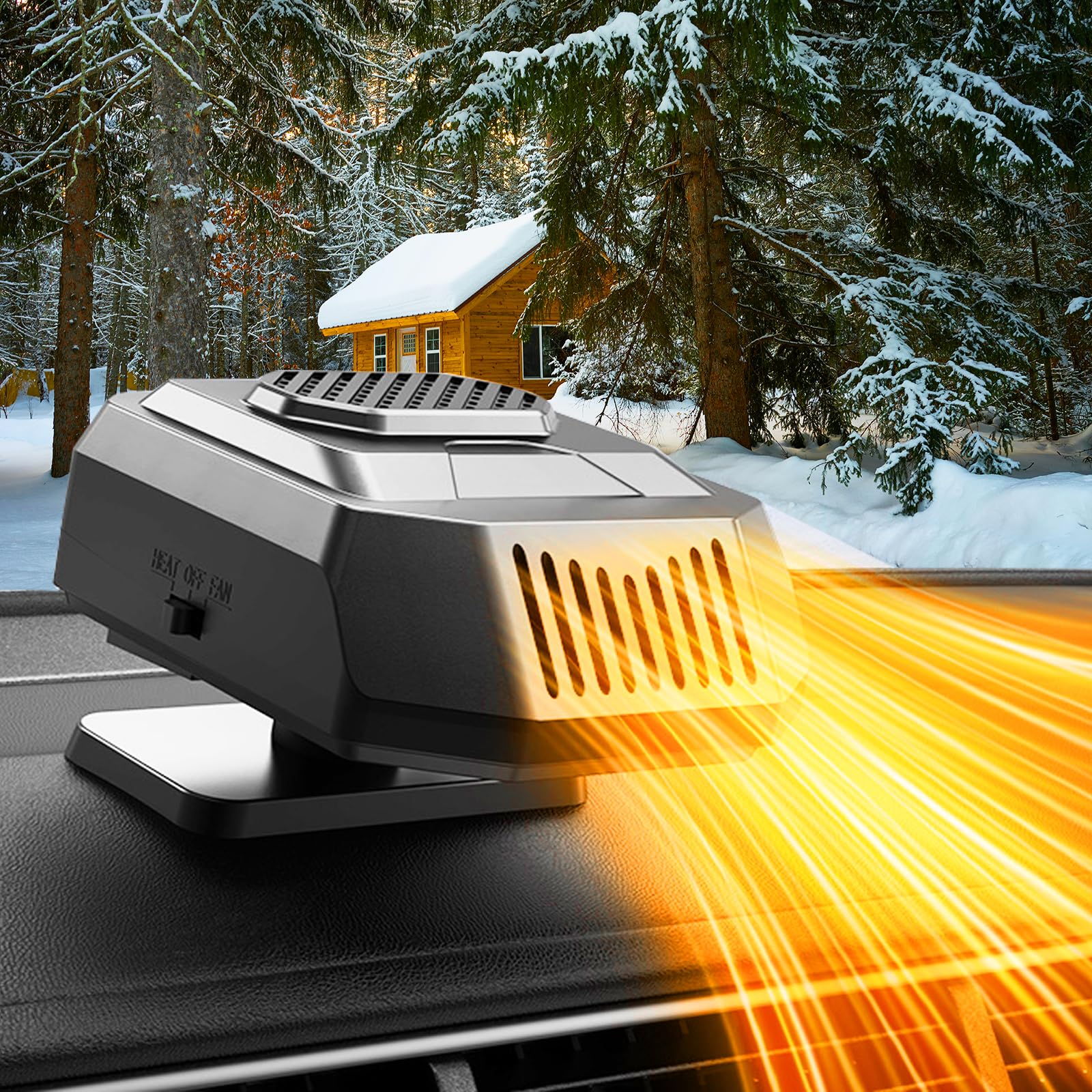 Photo 1 of ?New 2025?Portable Car Heater Fast Demisting Defroster, 12V 150W Automobile Heater Can Heat Rapidly in 60 Seconds with Heating & Cooling, Car Fan Windshield Defroster(Black) (LT-N224)