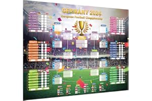 HONCHAN 2024 European Cup Schedule Wall Chart - Germany 2024 Football Tournament Schedule Soccer Calendar Soccer Game Schedule Poster Home Bar Party Decorations (European Cup)