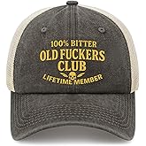 Old Fuckers Club, 100% Bitter Lifetimes Member Hats for Women Low Profile