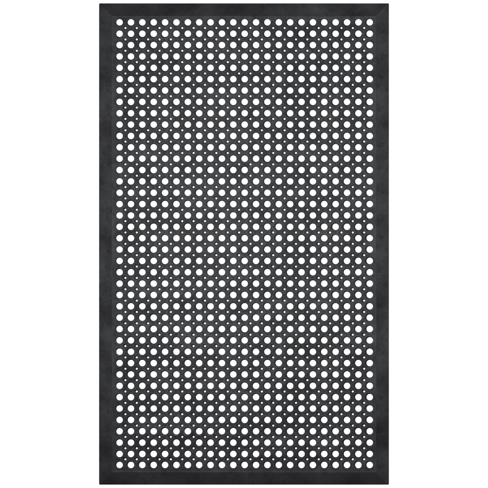 Ottomanson Heavy Duty Rubber Floor Mat – Non-Slip, Waterproof, Easy to Clean – Anti-Fatigue Mat for Commercial Kitchens, Restaurants, Workshops – Oil Resistant, Hose Washable – 36" x 60", Black Image Ottomanson Heavy Duty Rubber Floor Mat – Non-Slip, Waterproof, Easy to Clean – Anti-Fatigue Mat for Commercial Kitchens, Restaurants, Workshops – Oil Resistant, Hose Washable – 36" x 60", Black Image