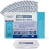 Advanced Medical Grade Silicone Scar Patches, 12 Reusable 3" Water-Resistant Silicone Scar Strips for Newly Healed Wounds and Older Scars - Breathable Silicone Gel Sheets for Scars w/Case