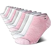 Tommy Hilfiger Womens No Show Socks - 12 Pack Lightweight Athletic Performance Cushioned Low Cut Running Socks for Women