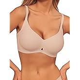 Xcutting Wireless Push Up Bras Full Coverage No Underwire Seamless T Shirt Bra Everyday Sleep Jelly Bras for Older Women