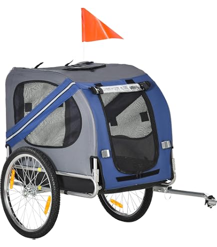 Picture of Pet Carrier Dog Crate PawHut Dog Bike Trailer Pet Cart Bike Carrier ...