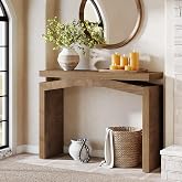 Tribesigns 40-Inch Console Table for Entryway, Farmhouse Wood Entry Table | Small Sofa Table, Engineered Wood, Sturdy and Stable, Console Table for Hallway, Foyer, Living Room, Easy Assembly, Brown
