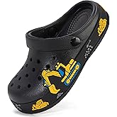XPKWS Kids Clogs Boys Girls Garden Shoes Unisex-Child Cartoon Slide Sandals with Pivoting Heel Straps
