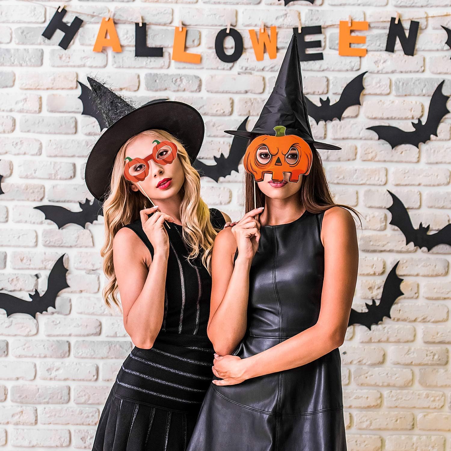 Halloween Photo Booth Props 26pcs for Trick or Treat Party: Toys & Games