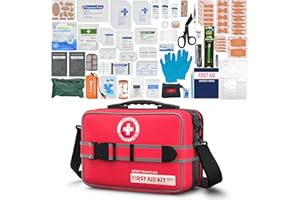 BESST SURVIVOR Upgrade Comprehensive Premium First Aid Kit, Labeled Compartments Trauma Kits with Shoulder Strap, Large Emergencies Medical Kits for Home, Truck, Camping, Sports, Outdoor Emergencies -401 Piece Set
