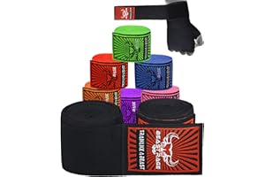BEAST RAGE Boxing Hand Wraps for MMA Kickboxing Wrist Wraps Professional Adult 180" Semi-Elastic Martial Arts Inner Gloves Heavy Bag Handwraps Muay Thai Thumb Straps