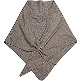 Pashmina Shawl Wraps for Women, Soft Wool Cashmere Shoulder Top Elegance Knitted Cardigan Cape Triangle Shawl Scarf (Khaki)