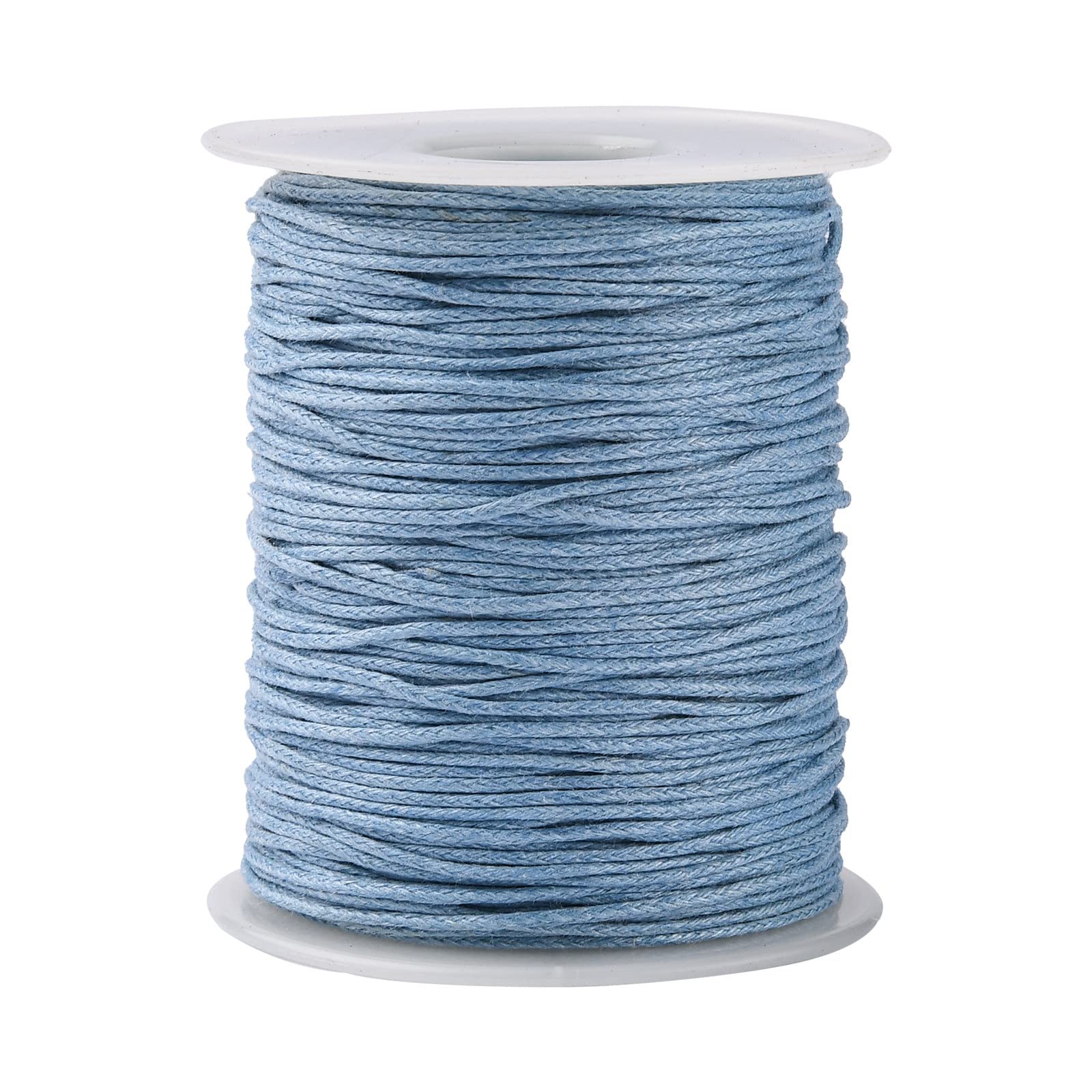UR URLIFEHALL 100 Yards/90m x 1mm Quality Light Steel Blue Waxed Cotton Thread Cords Macrame Artisan String for Jewelry Making Findings