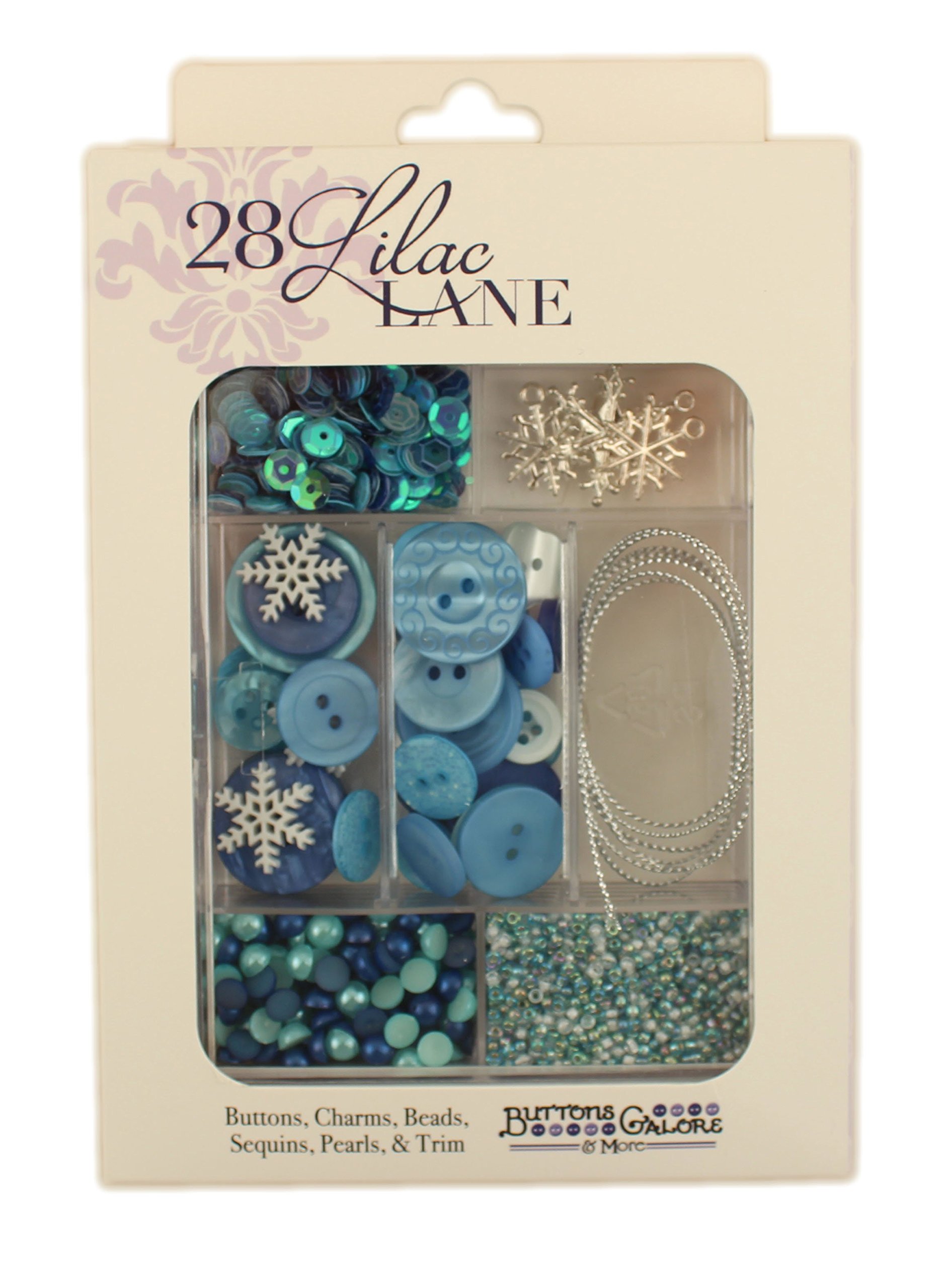 Buttons Galore 28 Lilac Lane Embellishment Kit Let It Snow, Acrylic (Multicoloured)
