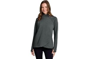 RBX Activewear Women's Fleece Sweatshirt Fashion Pullover With Pockets, Zip Mock Neck and Thumb Holes