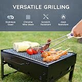 CUQOO Portable Foldable Charcoal BBQ Grill Stainless Steel Outdoor Camp view 6