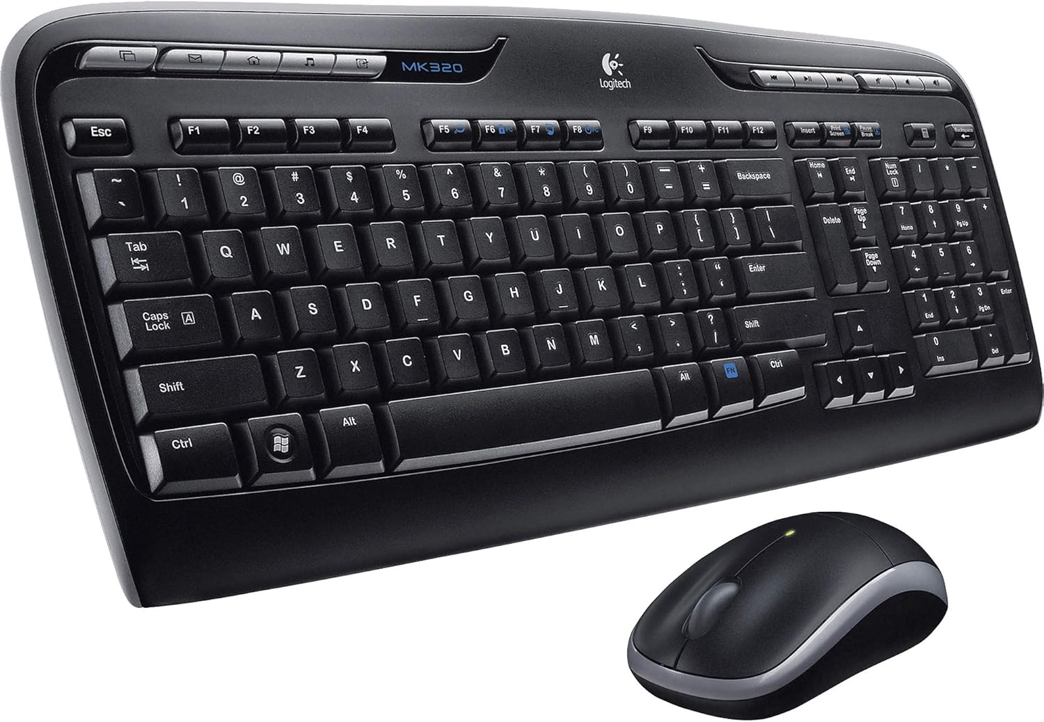 Logitech MK320 Wireless Desktop Keyboard and Mouse Combo — Entertainment Keyboard and Mouse, 2.4GHz Encrypted Wireless Connection, Long Battery Life: Electronics