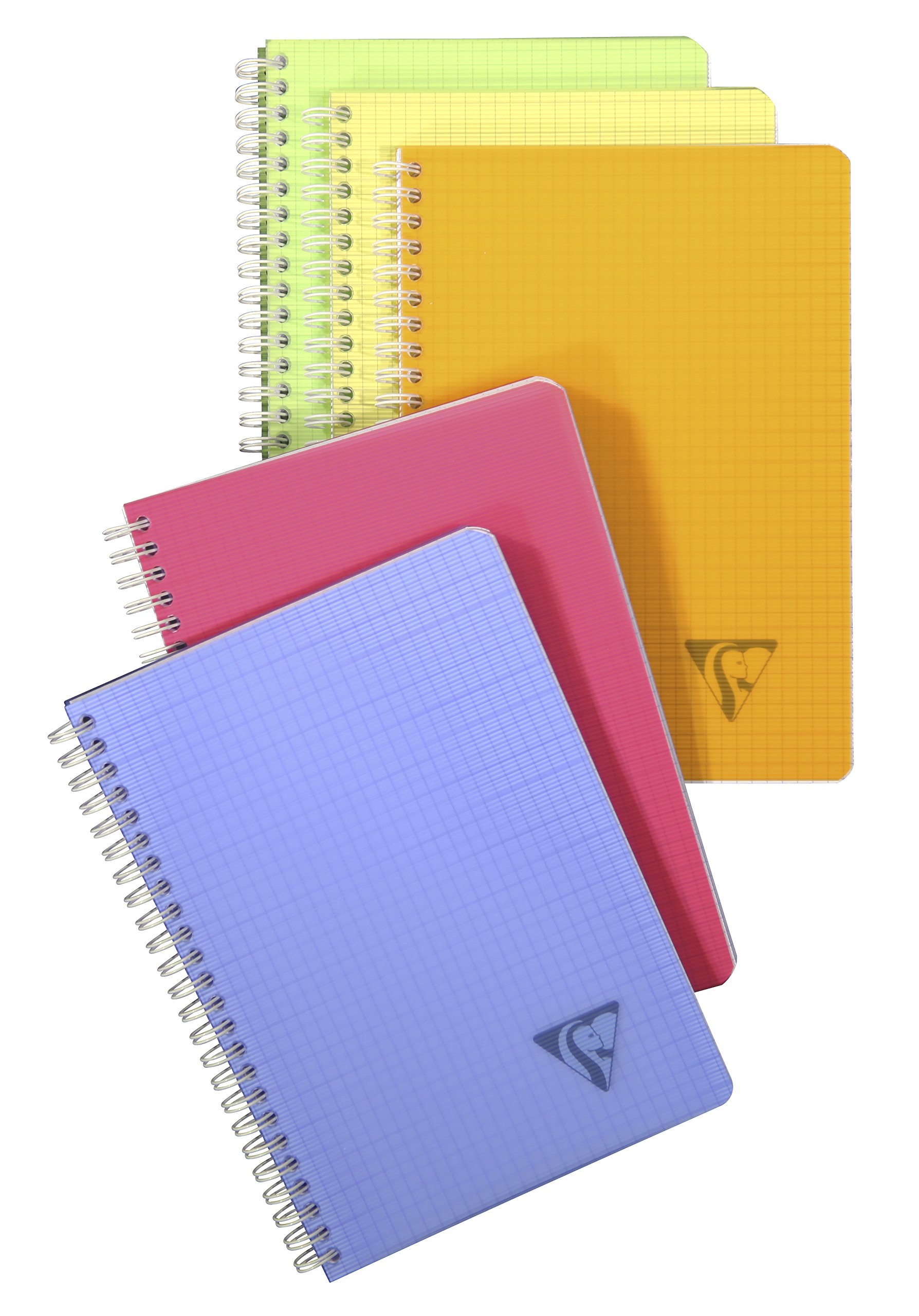 Clairefontaine 328506C Collection LiniColour Fresh Spiral Notebook - A5 14,8x21cm - 180 Small Square Pages - 90g White Paper - Polypro Cover - Random Colour