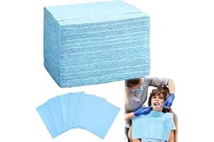 50 Pack Disposable Dental Bibs 13"x18" - 3-Ply Waterproof Tattoo Bibs for Nail Salon, Dental Clinic, Tattoo Shop, and Persona