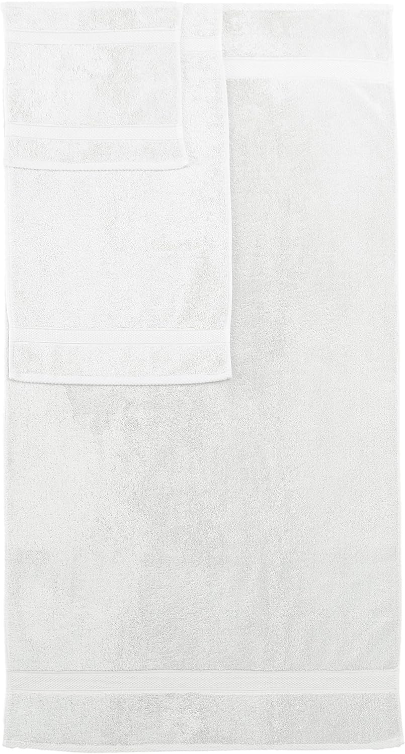 Pinzon 6 Piece Blended Egyptian Cotton Bath Towel Set - White: Home & Kitchen