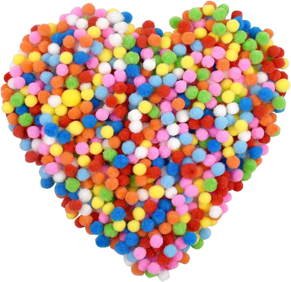 Netspower 2000 Piezas Pompones de 1 cm, Pompones de colores para manualidades, Bolas de mini pompones, Pompones pequeños de colores Bolas de felpa esponjosas para manualidades Decoración de bricolaje