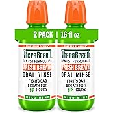 TheraBreath Fresh Breath Mouthwash, Mild Mint Flavor, Alcohol-Free, 16 Fl Oz (2-Pack)