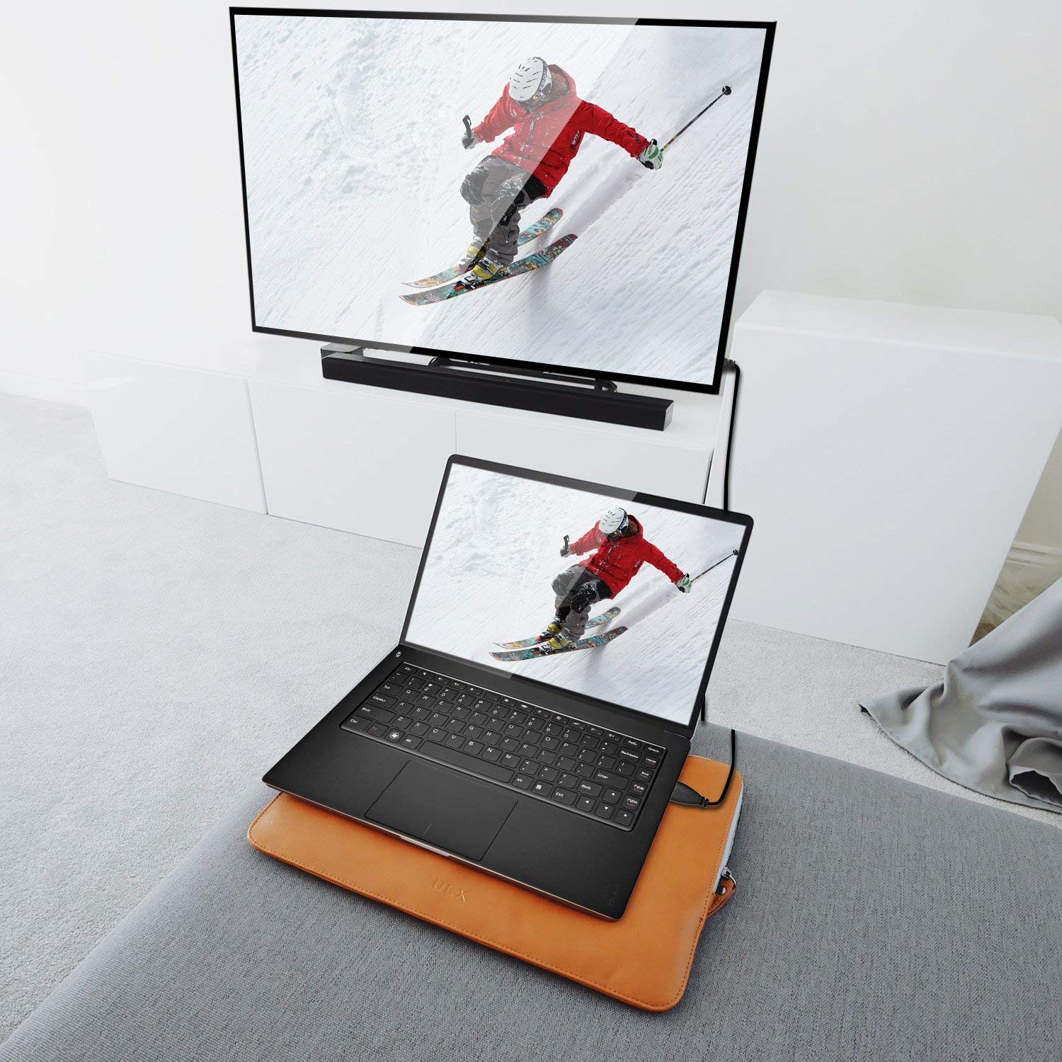 PERLESMITH 2-Pack 10 Feet Ultra-Slim HDMI Cables 3D & 4K Rated with Ethernet - Bonus a Right Angle Adapter and 3 PCS Cable Tie