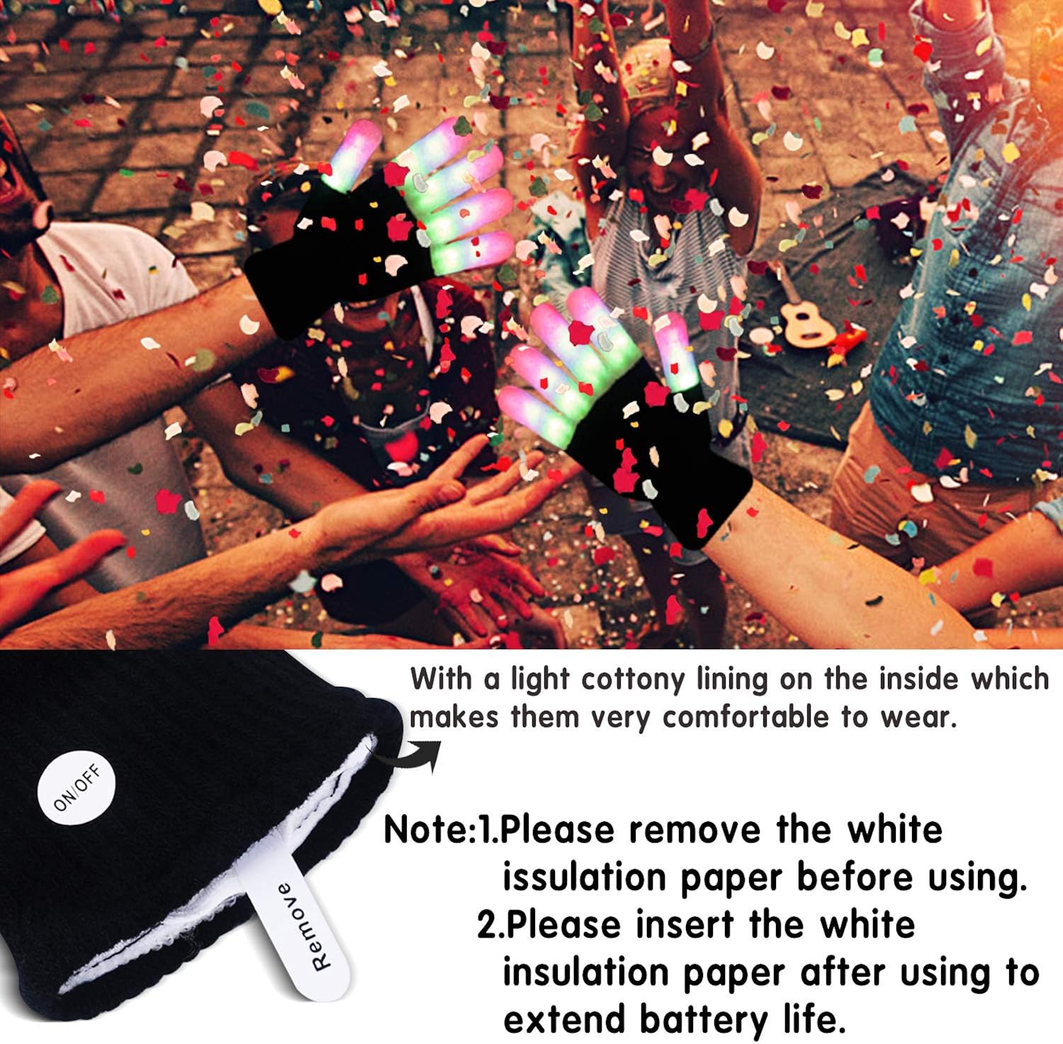 Led Gloves Light Up Gloves - Led Flashing Gloves - Finger Gloves For Halloween Novelty Party Supplies Toys: Clothing