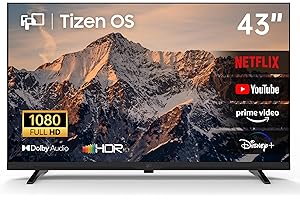 FPD 43 Inch Smart TV, 1080p FHD Tizen OS with Built-in Streaming & Free Live TV, Compatible with Samsung TV Plus, Dolby Audio