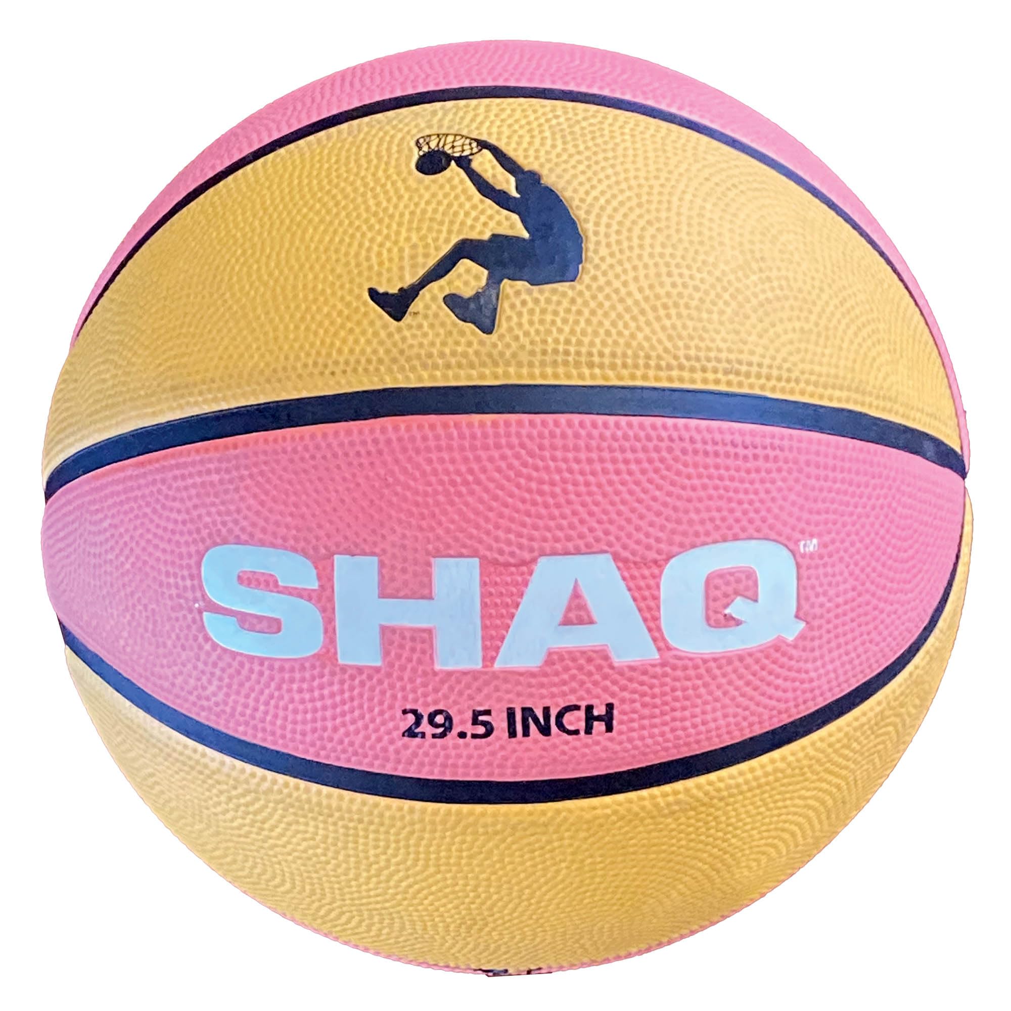 SHAQ Performance Basketball | Yellow & Peach - Durable Indoor/Outdoor Ball | Enhanced Grip - Ideal For Training & Practising Skills | Size 7