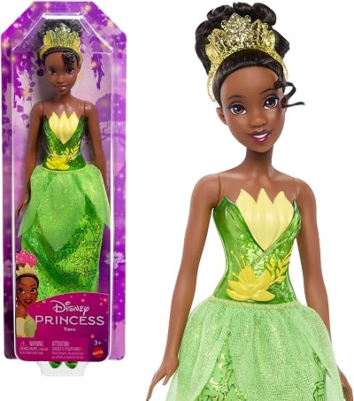 Mattel Disney Princess Tiana Posable Doll with Sparkling Outfit HLW04