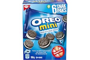 OREO, Mini Original Chocolate Sandwich Cookies, Made in a Peanut-Free Facility, Individually Wrapped, Snack Pack, School Snac