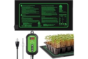 10"x 20" Seedling Heat Mat and Digital Thermostat Combo Set - KOKOPRO Warm Hydroponic Heating Pad for Seed Germination Indoor Gardening Greenhouse for Reptiles Seedlings Incubation Fermentation