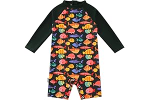 upandfast Baby Boy/Girl Swimsuit with Snap Bottom UPF 50+ Sun Protection Infant/Toddler One Piece Swimwear