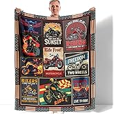 HommomH Vintage Motorcycle Fleece Blanket for Adults Men Women, Riding Lovers Gifts, Soft Warm Cozy Throw Blankets for Motor Bikers/Riders, 50"x60"