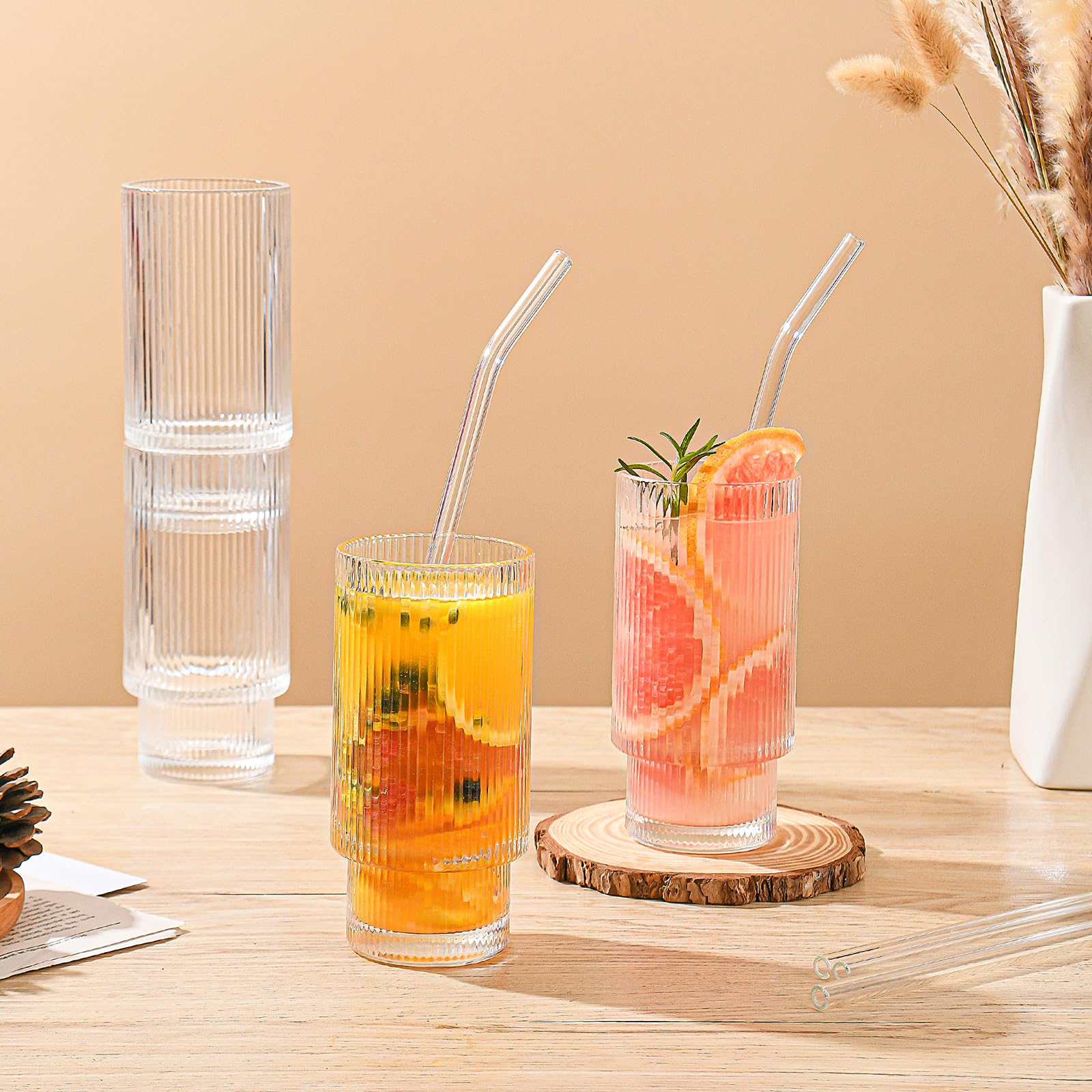 Ribbed Glassware Set