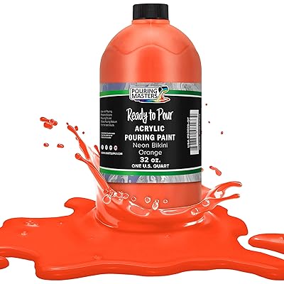 H&auml;lla m&auml;stare Neon Bikini Orange akryl redo att h&auml;lla h&auml;lla f&auml;rg - premium 32-ounce f&ouml;rblandat vattenbaserat - f&ouml;r duk, tr&auml;, papper, hantverk, kakel, stenar och mer
