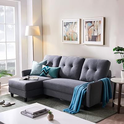 HONBAY L Shape Couch Bed Sofa Reversible Sleeper UK | Ubuy