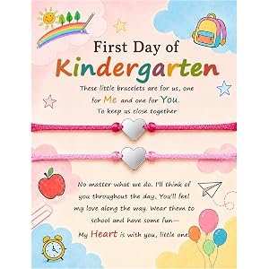 UVGVA First Day of Kindergarten Back to School Mommy and Me Bracelets | First Day of School Bracelets Gift Set With Inspirati