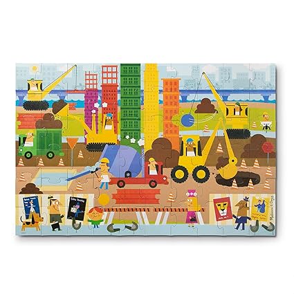 Melissa Doug Natural Play Giant Floor Puzzle Big Builder 60 Pieces Great Gift For Girls And Boys Best For 5 6 7 And 8 Year Olds