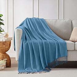 BOURINA Herringbone Two Tone Throw Blanket Faux