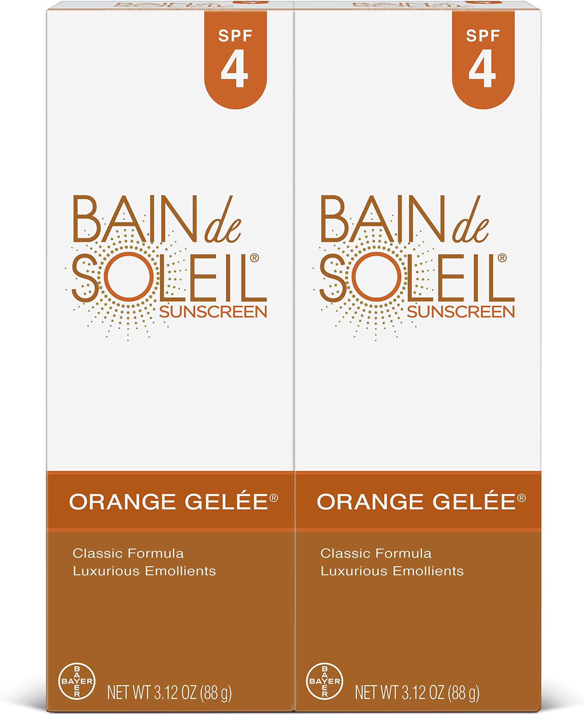 Bain de Soleil Orange Gelee Sunscreen, 3.12 oz (Pack of 2) ( Pack May Vary )