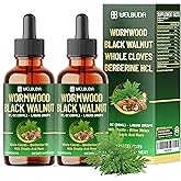 11in1 Wormwood Supplement with Cloves, Black Walnut, Berberine, Turmeric, Ginger, Milk Thistle, Wormwood and More – 2 Pack (60ml Total) for 60Days