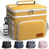 HOTOR Insulated Lunch Box Men Women Leak-Proof Cooler Lunch Bag 9L | 4 Pockets, Adjustable Strap, Ideal for Work, Picnic, Travel, Camping, Gift, Yellow